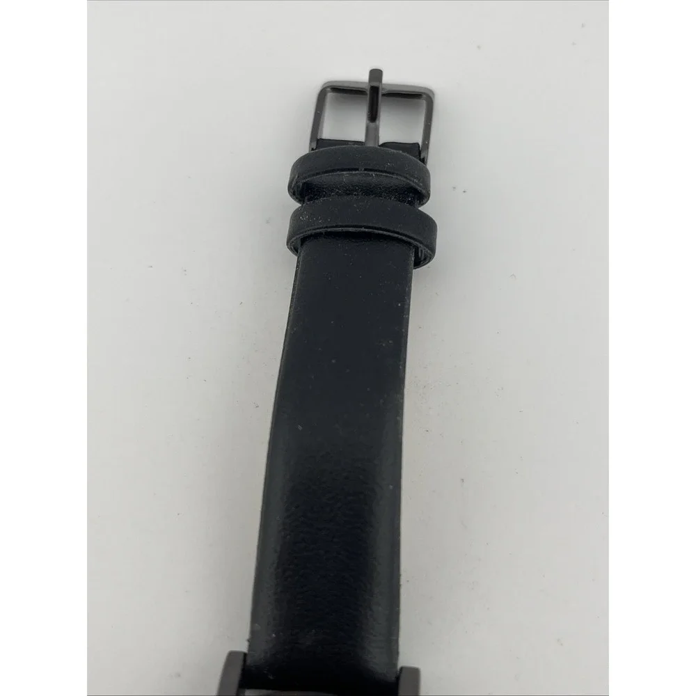 A Day New Watch Women 35mm Case Tortoise Shell Bezel Black Band-‎ New Battery